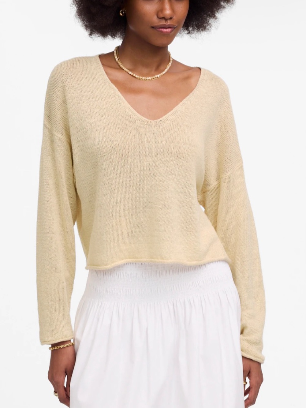 Madewell Summer 2025 Linen V Neck Sweater